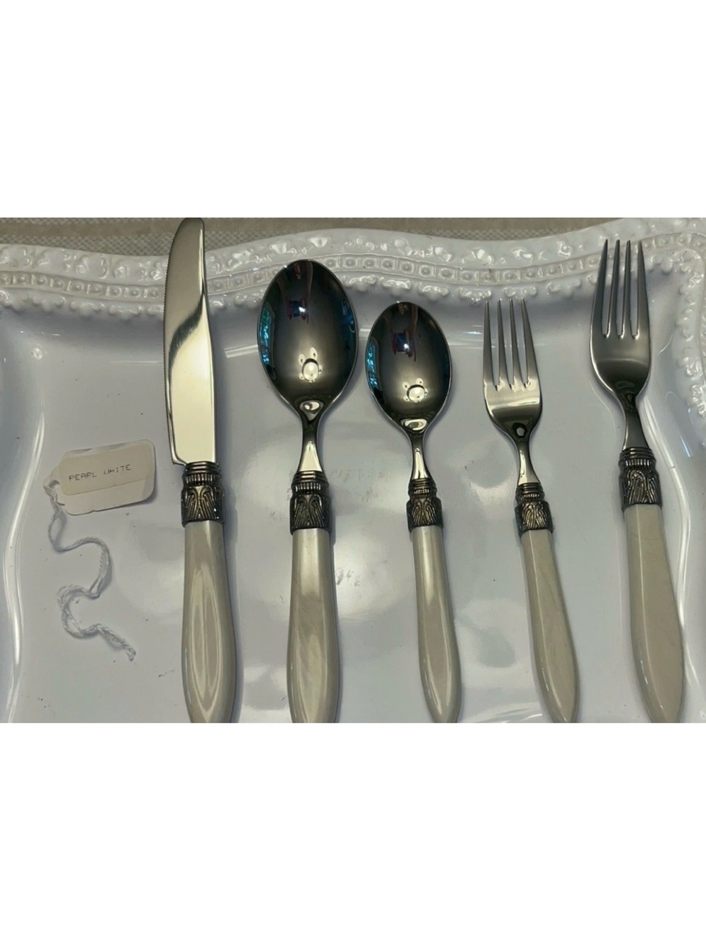 Vintage Stanley Roberts Single 5-piece Place Setting In Perlecent White NWT